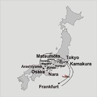 Karte der Nakasendo Wanderreise Japan