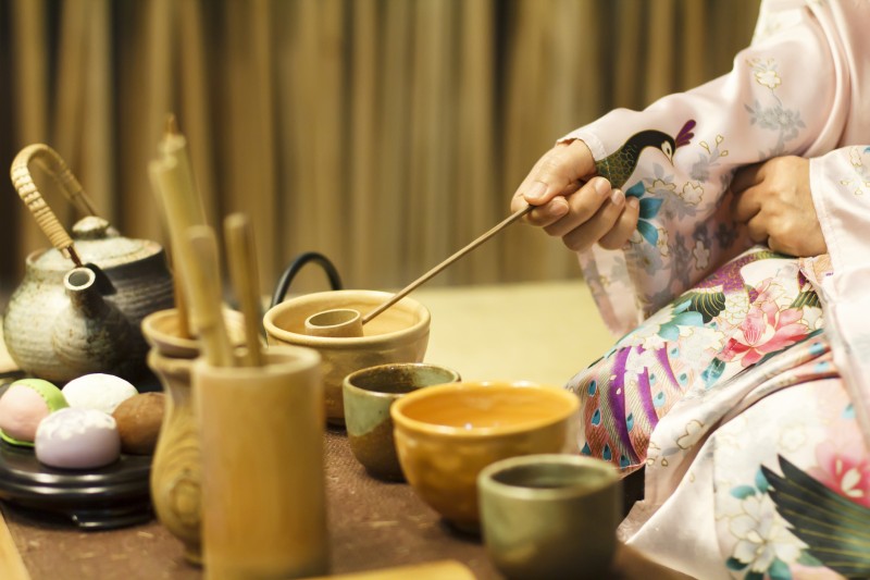 Japanesische Teezeremonie während der Veggie Resie.