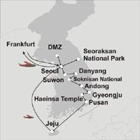 Karte der Studienreise Südkorea